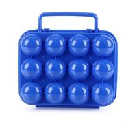 Portauova in plastica a 12 cavità con design impilabile per uso portatile, realizzato in plastica per proteggere le uova e risparmiare spazio nel frigorifero (blu)