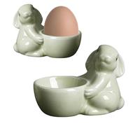 Portauova in porcellana, Portauova per uova sode - Espositore per uova in porcellana di coniglio in ceramica | Statua di coniglio dolce e semplice Portauova per colazione pasquale, mezzogiorno