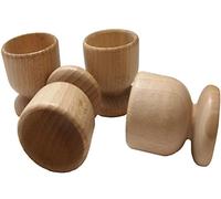 Portauova Legno Porta Uovo Cocque Decorazioni per la Casa Fai-da-te Arti e Mestieri Bambini Giocattolo Pasqua Porta Uovo Legno Faggio - Set 4 Porta Uova