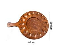 Portauova rotondo decorativo in legno di acacia porta uova deviato con 24 fori