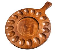 Portauova rotondo in legno di acacia deviato e servizio elegante opzione