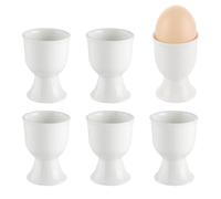 Portauovo in Porcellana, Tazza D'uovo 6Pcs in Ceramica Bianca, Tazza D'uovo Bianca, Uovo Stand Shell, 7 x 5,2 cm Tazza D'uovo Porcellana Bianca, Adatto a Colazione, Uova Bollite, Bianco