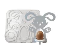 Portauovo in silicone per Pasqua, coniglietto, porta uova, stampi in gesso per uova e tazze in silicone, decorazione da tavolo, stampi in gesso per la decorazione della cucina e della cucina
