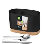 Portautensili - Contenitore per bacchette, scolaposate da cucina con 2 scomparti, organizer da tavolo per cucchiai, forchette, coltelli e bacchette, design drenante per la casa