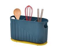 Portautensili Cucchiai e forchette Organizer Portautensili for asciugare gli utensili Porta cucchiai da cucina Compatto Scolante Gabbia for bacchette Posate Cestello portaposate(Blue)