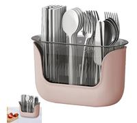 Portautensili da cucina - Caddy a 3 scomparti, vassoio organizer per posate, vassoio divisorio per spatola trasparente, contenitore da bancone per forchetta coltello, culla, o