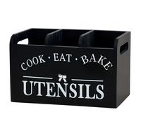 Portautensili da Cucina con Tre Scomparti, Contenitore In Legno, St2780
