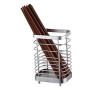 Portautensili da Cucina in Acciaio Inox, Porta Utensili di Cucina per Posate Stendino per Montaggio a Parete Senza Foratura Cestino Porta Bacchette per Cucina(Argento Grande)