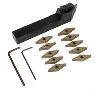 Portautensili esterno per tornio MVJNR1616H16 da 16 mm con inserti in carburo VNMG160404 per semifinitura e finitura, corpo in acciaio al carbonio