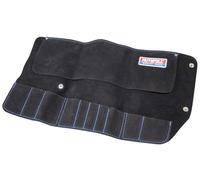 Portautensili Faithfull in pelle scamosciata - 10 tasche, organizer per utensili manuali impermeabile con chiusura a bottone automatico per carpentieri, falegnami, meccanici - 48 x 27 cm - Nero