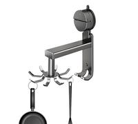 Portautensili in alluminio - appendiutensili rotante, gancio rotante a ventosas - ganci per utensili da cucina senza tracce | gancio per cucina e bagno, ideale per padelle, taglieri & pentole