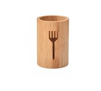 Portautensili in bambù, grande porta utensili per bancone da cucina, porta cucchiaio e bacchette in bambù per decorare posate rustiche in fattoria (forchetta)