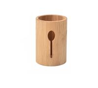 Portautensili in bambù, grande porta utensili per bancone da cucina, porta cucchiaio e bacchette in bambù per decorare posate rustiche in fattoria (cucchiaio)