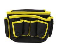 Portautensili multitasche, piccola borsa per attrezzi, robusta, borsa da lavoro professionale in vita, borsa da lavoro multifunzione in vita, marsupio per attrezzi da giardino (bordo giallo)