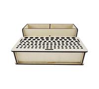 Portautensili per lavori in pelle - 2 scomparti e 103 fori | Portautensili in legno per punzonatura, pinze, portautensili da officina, robusta soluzione di archiviazione per lavori artigianali