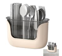 Portautensili per piano di lavoro, porta utensili da cucina, contenitore per posate a 3 scomparti, scatola portaoggetti per bacchette, cestino per bacchette diviso, porta utensili trasparente
