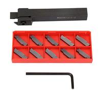 Portautensili per scanalatura del tornio, tornio in metallo, MGEHR1212-3 Portautensili per troncatura per scanalatura e troncatura del tornio con inserti da 10 pezzi, migliora l'efficienza del lavoro