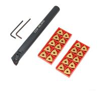 Portautensili per tornio S20R-MWLNR08 con 20 inserti in carburo WNMG432, barra di alesatura con gambo da 3/4" per tornitura interna, mano destra