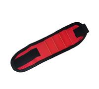 Portautensili Polso Cintura Autoadesiva 3 File Bracciale Lavoro Magnetico Design Portatile per Fissare Viti Chiodi Elementi di Fissaggio per Riparatori (rosso)