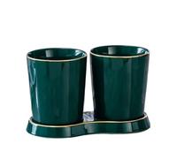 Portautensili Portautensili con 2 scomparti, portautensili in ceramica for il bancone della cucina Cestello portaposate(Green)