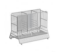 Portautensili salvaspazio in acciaio inox con 3 scomparti divisi e design aperto per un efficace drenaggio dell'acqua e un uso a lungo termine senza ruggine