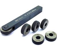 Portautensili zigrinato a ruota singola con 5 zigrinature di ricambio HSS