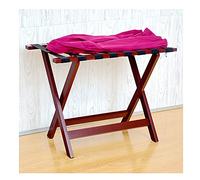 Portavaligie Pieghevole in Legno da 32 Pollici, portavaligie a Due Livelli con ripiano per Scarpe, portavaligie per Camera da Letto, Camera degli Ospiti, Rosso, 80 cm di