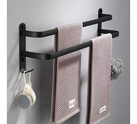 Portavalo per Asciugamano da Auto Adesivo Nero maticolo per Asciugamano da Bagno Montato su Barre in Alluminio per Gancio e Supporto per Asciugamani per Salva