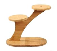 Portavasi compatto da scrivania, 20,50 x 12,29 cm, giallo | Stile scala a 3 livelli, massimizza lo spazio verticale, legno naturale, esposizione del giardino interno