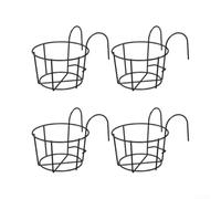 Portavasi da appendere in ferro per interni ed esterni, leggero, supporto verticale da parete, balcone, giardino, set da 4 pezzi, 16 x 14 x 12,5 cm, robusto liscio