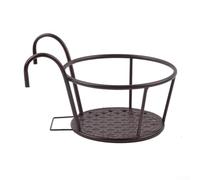Portavasi da balcone, in ferro resistente, da appendere, per giardini e spazi verdi, 21 x 18 x 21 cm, nero, rame