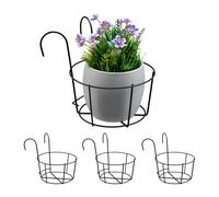 PORTAVASI DA BALCONE SET DA 4 FIORIERE APPESE PER RINGHIERA PORTAFIORI DA GIARDI