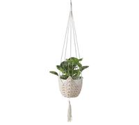 Portavasi per piante da interno, fioriera decorativa da appendere, in macramè, porta piante in stile bohémien, in corda di cotone fatta a mano, cesto da appendere per piante da interno, decorazione