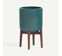 Portavaso con piedi in noce H43 cm, Florian Blu TU