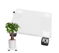 Portavaso con ruote, carrello per piante mobile resistente, supporto per piante quadrato in acrilico trasparente, supporto per piante, mover per vasi da giardino, supporto per fiori per interni ed
