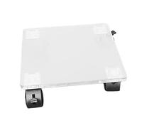 Portavaso con ruote, carrello per piante mobile resistente, supporto per piante quadrato in acrilico trasparente, supporto per piante, mover per vasi da giardino, supporto per fiori per interni ed