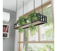 Portavaso da appendere in legno e ferro, 80 cm, versatile, per casa, bar, caffetterie e ristoranti, per fiori ed erbe aromatiche