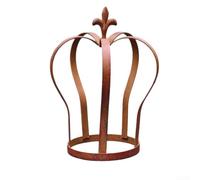 Portavaso in ferro rustico - Corona vintage da giardino, supporto decorativo per prati e sentieri - Supporto per piante in metallo stagionato 30 cm di altezza