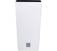 Portavaso Prosperplast effetto rattan 33x33x61 cm bianco Bianco