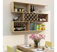 Portavino a parete a 3 livelli con portabicchieri - Elegante cantinetta per vini sospesa per bar e ristoranti Elegante soluzione di archiviazione per decorazioni murali