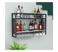 Portavino a parete in ferro, portabottiglie e bicchieri, mobile per vini minimalista moderno, espositore per vino rosso, scaffale decorativo per sala da pranzo rosso, bianco, champagne (Colo