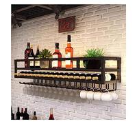 Portavino in metallo montato a muro, portabicchieri da champagne per bicchieri da vino con scaffali da bar con design a LED anti-caduta per la cucina, bar Organizer per la conservazione del