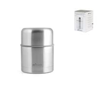 Inoxpran 969 Portavivande in Acciaio Inox, Adatto ad Ogni Pietanza, capacità 0,50 L, Mantiene Il Caldo e Il Freddo, con Coperchio Che Funge da Tazza, 10x10x14 cm