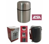 ILSA Portavivande termico in acciaio inox 18/10 e ABS con custodia L 0,5 - argento acciaio inox 11040500IVV