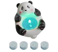 Portavotive,PortaPanda,Simpatico supporto per statua di panda con 4 tealight profumate - Simpatico supporto in gesso per artigianato, per candela a lume di tè per centrotavola, decorazione es