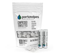Portawipes - Fazzoletti di carta igienica compressa, 100 pezzi con 2 custodie per il trasporto