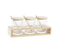 Portazucchero DKD Home Decor Trasparente Naturale Bambù Alluminio Cristallo V