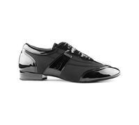 Portdance Scarpe da ballo da uomo PD024 Pro - Pelle/laccato nero - Larghezza normale - 2 cm Standard - Made in Portogallo, Nero , 43 EU
