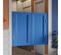 Porte a battente con chiusura automatica, in legno, spessore 1,3 cm, divisorio per bar, cucina, bagno, doppia, larghezza 61-149,9 cm, porta di accesso blu 96,5 cm per portico e bancone