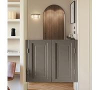 Porte a battente for bar, porte a battente con chiusura automatica for cucina, bagno, corridoio, bar, scale, porte interne for salotti in legno con cerniere in metallo(Dark Gray,89x91cm/35x36in)